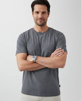 Charcoal Melange Solid Cotton T-Shirt